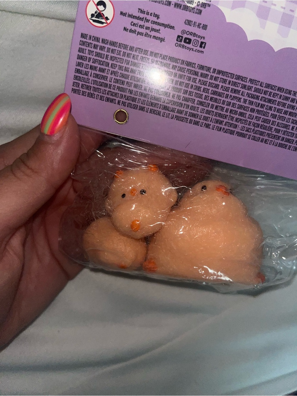 Small Plush Peach Chick Toy Duo for Small Pets - Unbranded